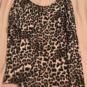 Open back leopard sweater
